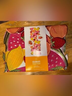 Kohl's Fruit Print Table Runner in Yellow and Pink